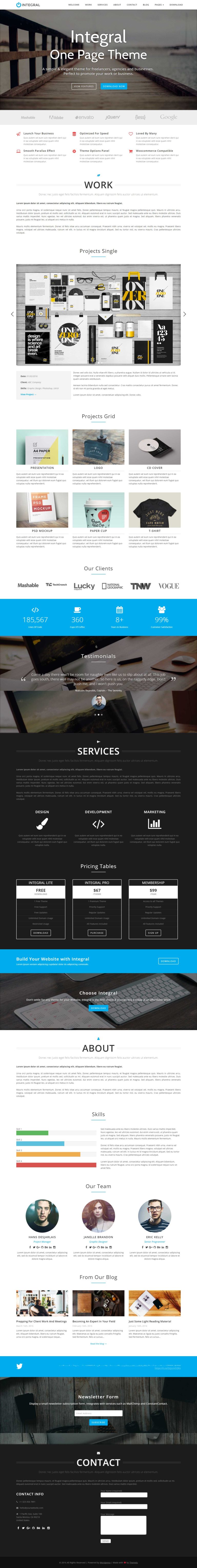 Integral Responsive One Page Bootstrap Business Theme - Template Drive