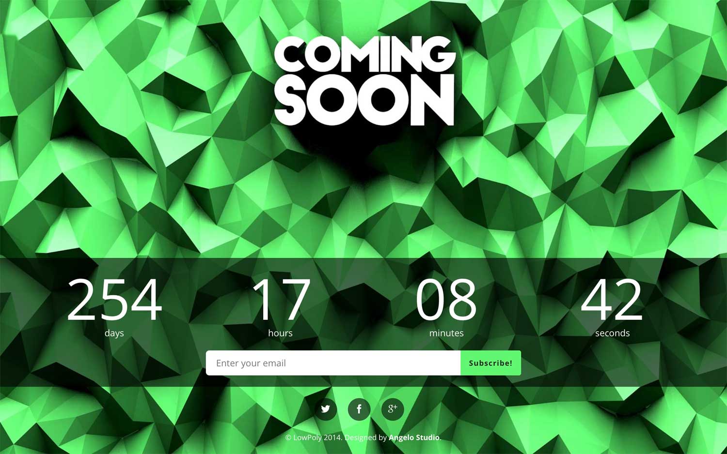 LowPoly One Page – Coming Soon Html Template