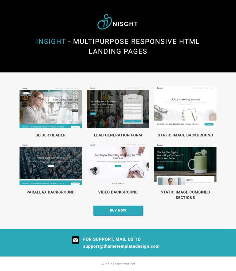 INSIGHT - Multipurpose Responsive HTML Landing Pages - Template Drive