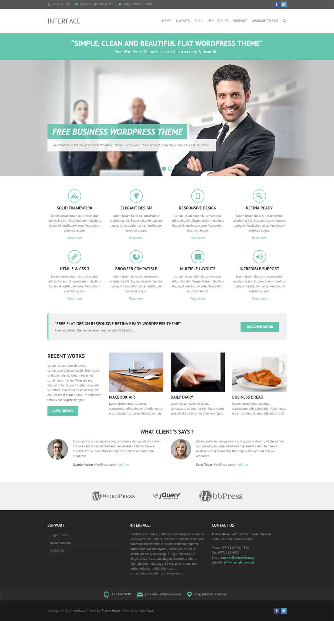 Interface – Responsive WordPress Website Template