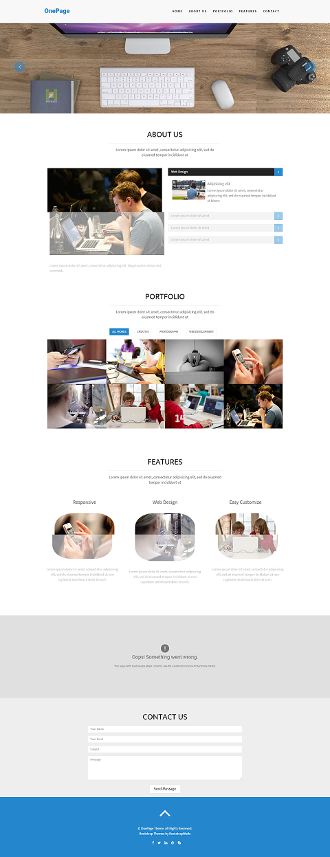 OnePage Multipurpose Bootstrap Theme |Fully Responsive,